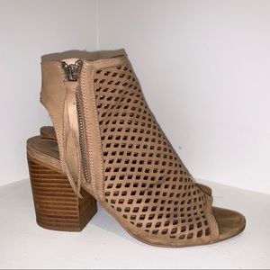 Steve Madden open toe brown booties